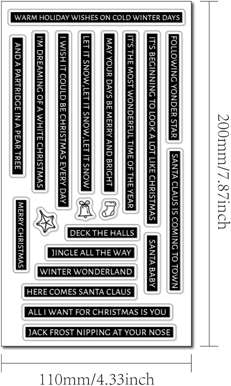 Arbuya Christmas Sentiment Clear Stamps for Card Making or Journaling, Verse Sayings Silicone Rubber Stamps for Scrapbooking Art Journals Paper Crafts Decoration - Image 2
